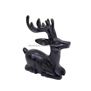 Escultura única estatua de ciervo de aluminio estatuilla para decoración del hogar sala de estar adorno de animales por Decor IMPEX - Product Image 2