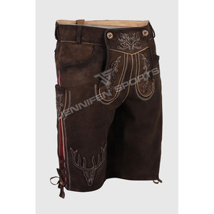Shorts Lederhosen Bavarois Allemands pour Hommes en Daim de Chèvre 100% Véritable, Respirants, avec Broderie Personnalisée – Vente en Gros à Chaud - Product Image 2