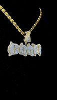 Rappeur bijoux hommes 10K or véritable diamant pendentif or et or blanc deux tons Dollar argent sac caution nom personnalisé lettre pendentif