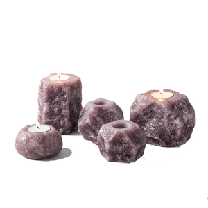 Support de bougie en pierre naturelle sculptée à la main en quartz fraise, pierre précieuse agate, pour la guérison, vente en gros - Product Image 6