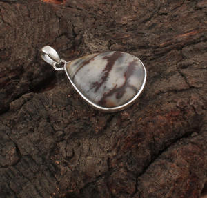 Joyería Artesanal de Plata de Ley 925 con Baño de Platino, Piedra Preciosa de Jaspe Vintage, Diseño Geométrico Simple, Joyería Curativa, Idea de Regalo Unisex - Product Image 1