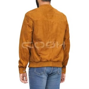 Chaqueta Bomber Clásica de Cuero Suede Marrón para Hombre, Proveedor de Ropa Exterior de Moda con Cierre de Cremallera - Product Image 6