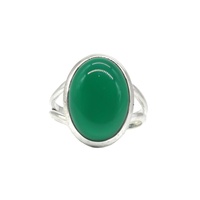Bague en Onyx Vert Naturel Faite à la Main avec Sertissage en Argent Sterling 925, Bijoux en Gros, Fournisseur Indien, Fiançailles, Mariage