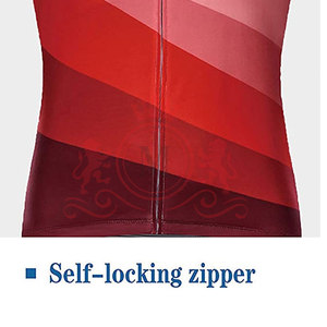 Ensemble maillot et short de cyclisme pour homme, design dégradé rouge et blanc, dos en maille respirante pour adultes - Product Image 2
