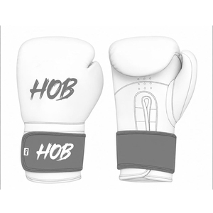Guantes de Boxeo Negros con Correa de Muñeca Gris de 12oz, Equipo de Entrenamiento para Adultos - Product Image 2