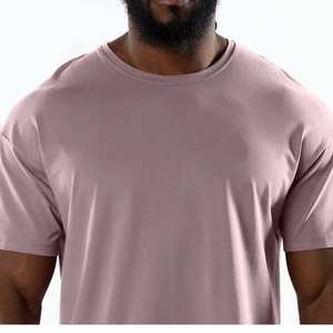 Camiseta de Cuello Redondo Rosa Claro para Hombre, 100% Algodón, Tejido Antiarrugas, Manga Corta, Informal, Básica - Product Image 6