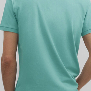เสื้อโปโลคอวีผู้ชาย สีเบจ ผ้าฝ้าย แขนสั้น ทรงปกติ สวมใส่สบาย สีพื้น ผ้าถัก ระบายอากาศได้ดี - Product Image 4