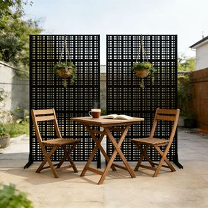 Schermo Divisorio in Metallo da 183 cm (A) x 110 cm (L) con Taglio Laser, per Interni/Esterni, Elegante e Decorativo - Product Image 1