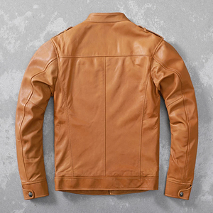 Vestes en cuir 100% cuir véritable à manches longues style streetwear / Vestes en cuir pour hommes de qualité supérieure - Product Image 2