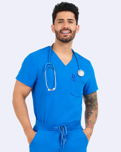 Conjunto de Uniformes Médicos Multicolor, Estilo Jogger, Top de Manga Corta con Cuello en V y Pantalones con Bolsillos - Product Image 6