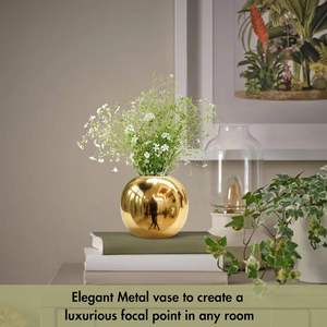 Premium Golden Metal Flower Vase Elegant Decorative Flower <b>Pot</b> <b>for</b> Home Living Room Wedding Party Event Table Decor At Low Price - Product Image 4