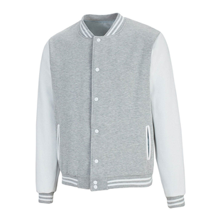 High Quality Latest Design <b>Men's</b> Solid Casual Winter Letterman <b>Jacket</b> with Stand Collar and Front Logo Breathable Custom Size - Product Image 1