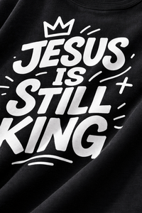 T-shirt noir surdimensionné pour homme, coupe décontractée, style streetwear chrétien éco-responsable, en mélange polyester/coton - Product Image 6