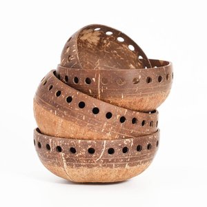 Table center piece perforated coconut shell candle <b>holder</b> top quality sustainable <b>tealight</b> <b>holders</b> - Product Image 1