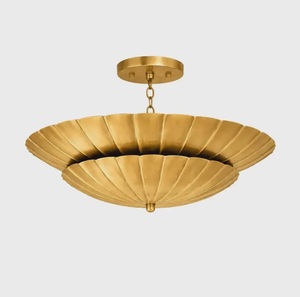 Plafonnier moderne en laiton en forme de fleur pour la décoration intérieure du salon - Product Image 2