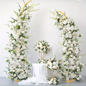 LANJO Artificial Flower Arch Multicolour Rose Elegant White Rose <b>Wedding</b> Backdrop Arch <b>Frame</b> Cloth Material 5-6ft Height 4-5ft - Product Image 1