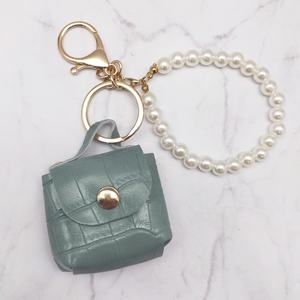 Mini sac à pendentif, porte-clés en perles, en alliage de zinc et plastique PU, pour clés de voiture, pièces de monnaie, rouge à lèvres et écouteurs, pour un usage quotidien, filles, femmes - Product Image 1