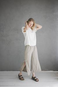 Pantalon de pyjama décontracté pour femme en lin, motif floral vintage, écologique, respirant, séchage rapide, coupe régulière, taille élastique, ODM - Product Image 6