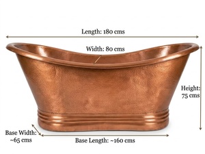 Bañera de cobre antigua, moderna, hecha a mano, diseño de lujo, calidad Premium, para el hogar y Hotel - Product Image 2