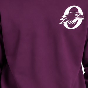 Plum Purple <b>Men</b> Sweatshirt Crew Neck <b>Long</b> <b>Sleeve</b> Pullover Casual Fleece <b>Top</b> Custom Logo Streetwear Winter Sportswear Wholesale - Product Image 5