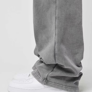 Pantalon de survêtement unisexe 100 % coton coupe droite ample, taille élastique, haute qualité, nouveau style, pour hommes, OEM - Product Image 6