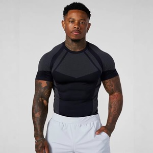 Custom <b>Compression</b> Fitness T <b>Shirt</b> Manufacturer Gym Workout Performance Wear Cotton Polyester Spandex OEM ODM Private Label Bulk - Product Image 4
