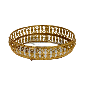 Hot Trending New Christmas Bandejas decorativas para servir Bandeja de lujo Metal dorado y plateado Eid Ramadan Decor para el hogar Hotel Ware - Product Image 1