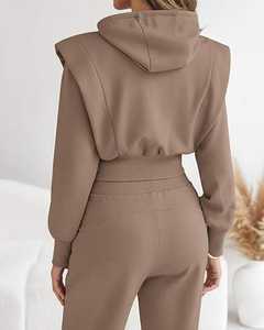 Conjunto Deportivo de Dos Piezas para Mujer, Sudadera con Capucha y Pantalones, Ropa Casual para Estar en Casa, Atuendo Cómodo a Juego, Tela Suave - Product Image 4