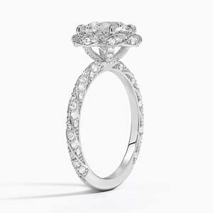 Anillo de Compromiso Floral RITZIN, Estilo Elegante, Corte Redondo, Anillo de Boda Trenzado para Mujer en Oro Rosa y Plata, Menos de $1000 - Product Image 4