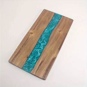 Tabla de Cortar Rectangular de Resina y Madera con Incrustaciones Azules, Personalizada con Grabado, Antiolor, Antibacteriana, para Uso en la Cocina - Product Image 2