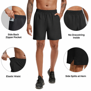 Pantalones Cortos Deportivos 2 en 1 Ecológicos para Hombre, de Secado Rápido, con Forro de Compresión, para Atletismo y Fitness - Product Image 4
