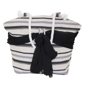 Bolso de Playa con Estampado Completo en Dos Colores, Asa de Cuerda Trenzada, Diseño Destin, Sarong, Logotipo Personalizado, Tela de Yute Laminada en PP, a la Moda - Product Image 1