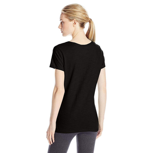 T-shirts basiques personnalisés pour femmes, imprimés, été, uni, 100% coton, col rond, fabriqués au Pakistan - Product Image 4