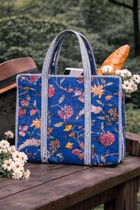 Sac de plage écologique en coton fleuri léger, sac fourre-tout matelassé fait main avec impression au bloc et poche intérieure pratique - Product Image 3