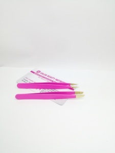 Wholesale Price Eyebrow Tweezers Custom Logo & Color Slanted Pointed Tweezers With Spring Scissor Ingrown Hair Plucking Tweezers - Product Image 6