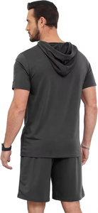 Ensembles de shorts pour hommes de qualité supérieure, grandes tailles, style urbain, manches longues, 100 % coton, tenue d'été, ensemble short, logo personnalisé, respirant - Product Image 3