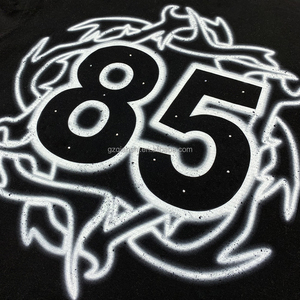 เสื้อยืดดีไซน์เนอร์สไตล์วินเทจสตรีทแวร์ พิมพ์ลายกราฟิก ผ้าฝ้าย 100% เสื้อยืดแขนยาวประดับเพชรเทียม - Product Image 4