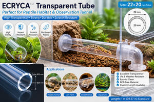 ECRYCA ™   Tubo de Extrusión Transparente 22x20mm L1000mm Fabricado con DURABIO ®   Túnel de observación alternativo de acrílico y policarbonato - Product Image 2