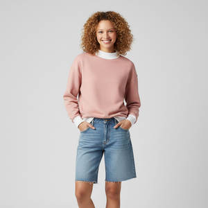 Sudaderas de cuello alto para mujer, 100% algodón, talla grande, con ribete en contraste en la parte inferior y en los puños, manga larga, diseño personalizado, OEM, venta al por mayor - Product Image 5