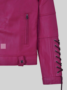 Veste en cuir pour femme, nouvelle mode, veste en cuir unisexe coupe-vent, veste en cuir violette et rose, styles personnalisés 2006 - Product Image 3