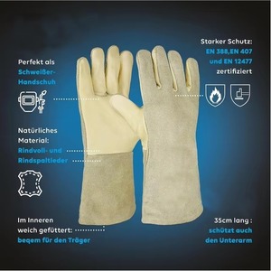 Mitaines résistantes à la chaleur personnalisées, gants de soudeur TIG, gants de sécurité en cuir à manches longues pour la soudure - Product Image 5