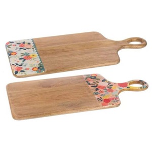 Nuevo bloque de madera para cortar rectangular con diseño de mango floral - Product Image 3