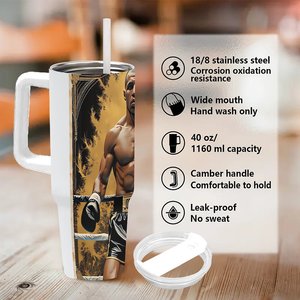 Gobelet isotherme en acier inoxydable 40 oz avec design personnalisé pour les fans de boxe - Product Image 5