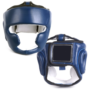 Fornitura Diretta di Fabbrica OEM: Protezione per la Testa da Boxe in Schiuma Antiurto, Blu Scuro e Bianco, Attrezzatura da Combattimento Resistente - Product Image 1