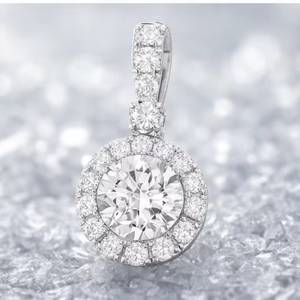 สร้อยคอเงินแท้ 925 ชุบโรเดียม ดีไซน์วงแหวนคู่ประดับเพชรโมอิสซาไนต์ สำหรับผู้หญิง แฟชั่นเครื่องประดับจี้ห้อยคอสำหรับงานปาร์ตี้ - Product Image 1