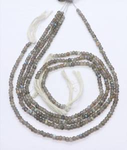 ลูกปัดลาบราดอไรต์ทรงรอนเดลเหลี่ยมเพชรพลอยขนาด 4 มม. สีฟ้าประกายสวยงาม ลูกปัดลาบราดอไรต์ทรงรอนเดลขนาด 12 นิ้ว ลาบราดอไรต์ทรงรอนเดลธรรมชาติ - Product Image 4