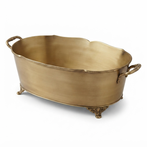 Antique Bronze Brushed Oval Beverage Tub With Ornate Feet Cast Handles Elegant Wedding Banquet Party For Wedding Drinks - Product Image 3