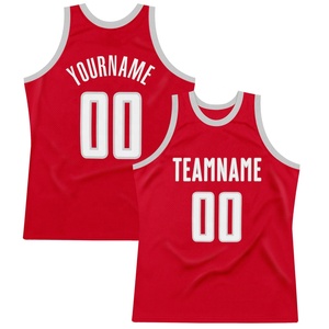 Maillot de basket-ball personnalisé en sublimation, maillot de sport rouge en maille sans manches avec nom et numéro de l'équipe imprimés - Product Image 1