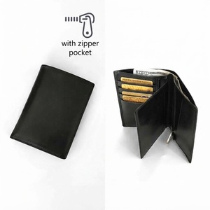 [High Quality] Castello Vintage Genuine Vegetable Tanned Leather <b>Men's</b> Open Bi-Fold Vertical <b>Wallet</b> ID Window Zipped Polyester - Product Image 1