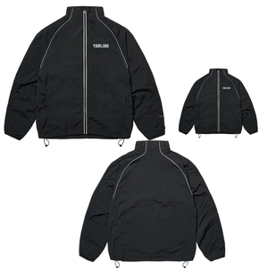 เสื้อแจ็คเก็ตแทร็คสีดำแบบซิปคอตั้ง ปรับชายเสื้อได้ แต่งแถบสะท้อนแสง น้ำหนักเบา เสื้อกันลมสำหรับผู้ชาย - Product Image 6